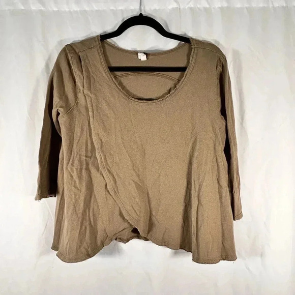 We The Free Tops - We the Free Blouse Women's Small Green Round Neck Partial Wrap 3/4 Sleeve